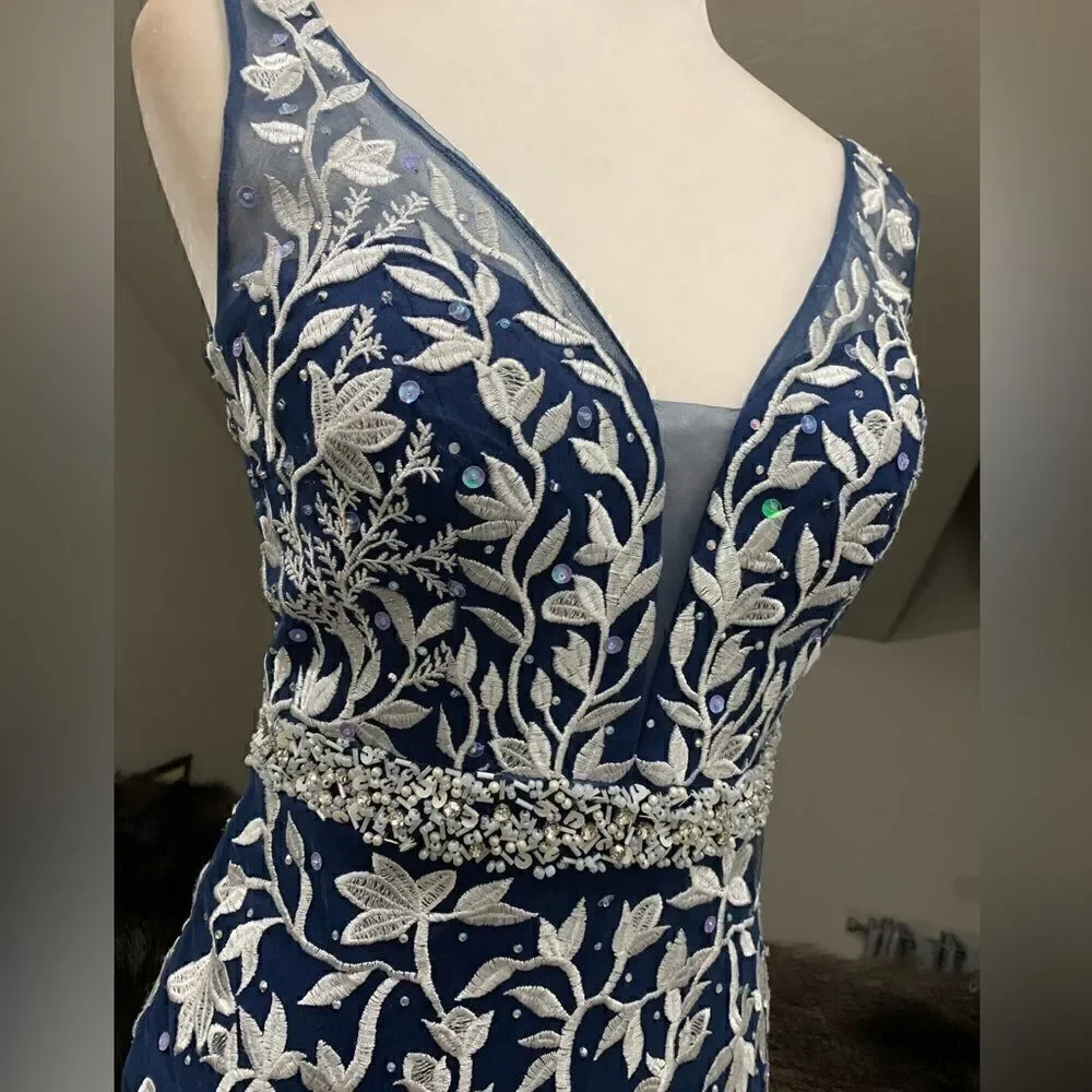 Custom Made Embroidered Lace and Exquisite Beaded  & Sequins Mermaid Gown